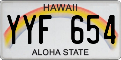 HI license plate YYF654