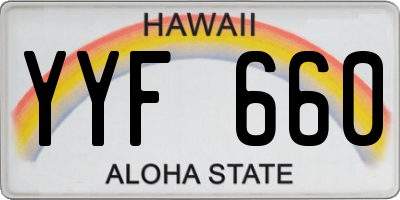 HI license plate YYF660