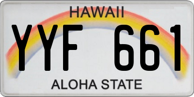 HI license plate YYF661