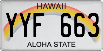 HI license plate YYF663