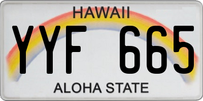HI license plate YYF665