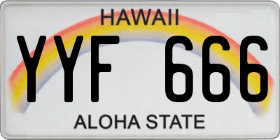 HI license plate YYF666