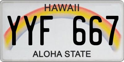 HI license plate YYF667