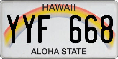 HI license plate YYF668