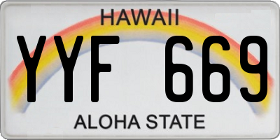 HI license plate YYF669