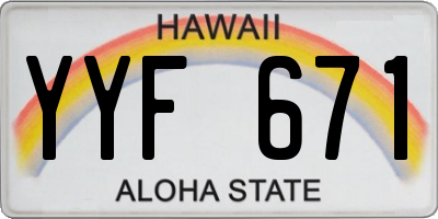 HI license plate YYF671