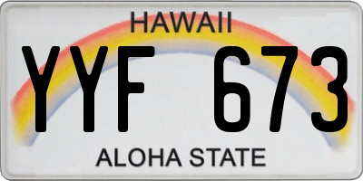 HI license plate YYF673