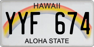 HI license plate YYF674