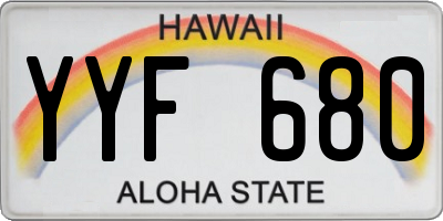 HI license plate YYF680