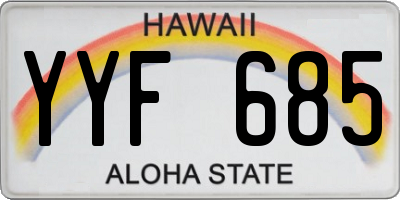 HI license plate YYF685