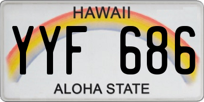 HI license plate YYF686