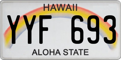 HI license plate YYF693