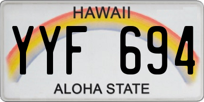 HI license plate YYF694