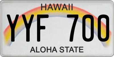 HI license plate YYF700