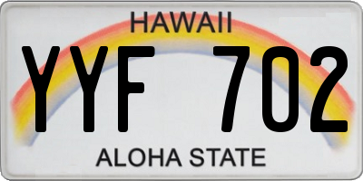 HI license plate YYF702