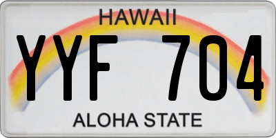 HI license plate YYF704