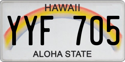 HI license plate YYF705