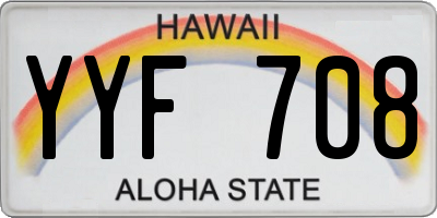 HI license plate YYF708