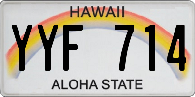 HI license plate YYF714