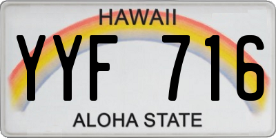 HI license plate YYF716