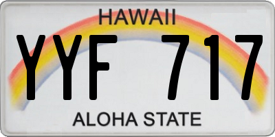 HI license plate YYF717
