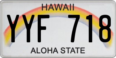 HI license plate YYF718