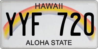 HI license plate YYF720