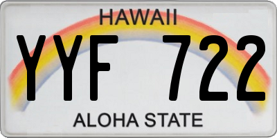 HI license plate YYF722