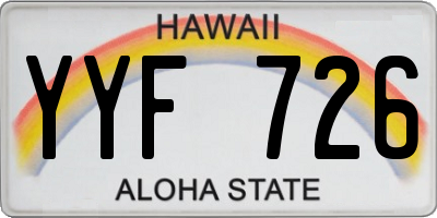 HI license plate YYF726