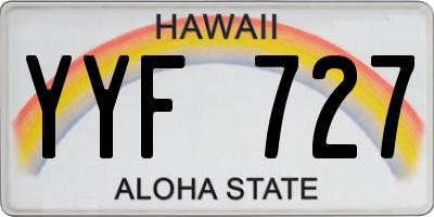 HI license plate YYF727