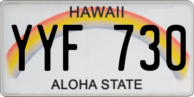 HI license plate YYF730