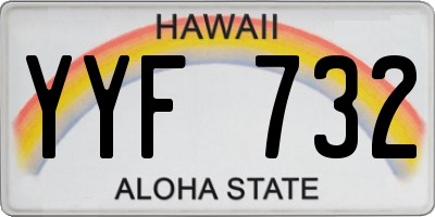 HI license plate YYF732