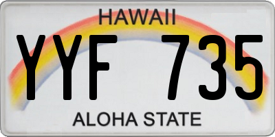HI license plate YYF735