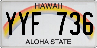 HI license plate YYF736