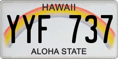 HI license plate YYF737