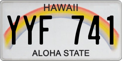 HI license plate YYF741