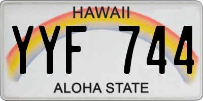 HI license plate YYF744