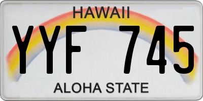 HI license plate YYF745