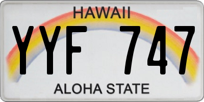 HI license plate YYF747