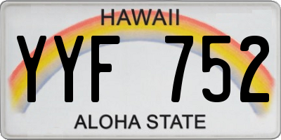 HI license plate YYF752