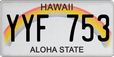 HI license plate YYF753