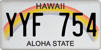 HI license plate YYF754