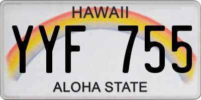HI license plate YYF755