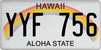 HI license plate YYF756