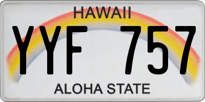 HI license plate YYF757