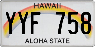 HI license plate YYF758