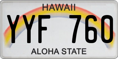 HI license plate YYF760