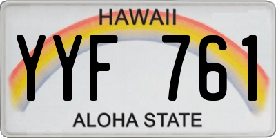 HI license plate YYF761