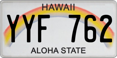 HI license plate YYF762