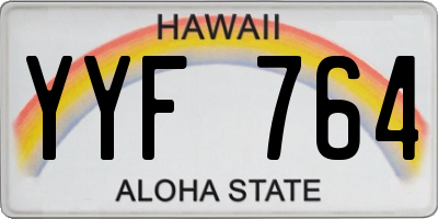 HI license plate YYF764
